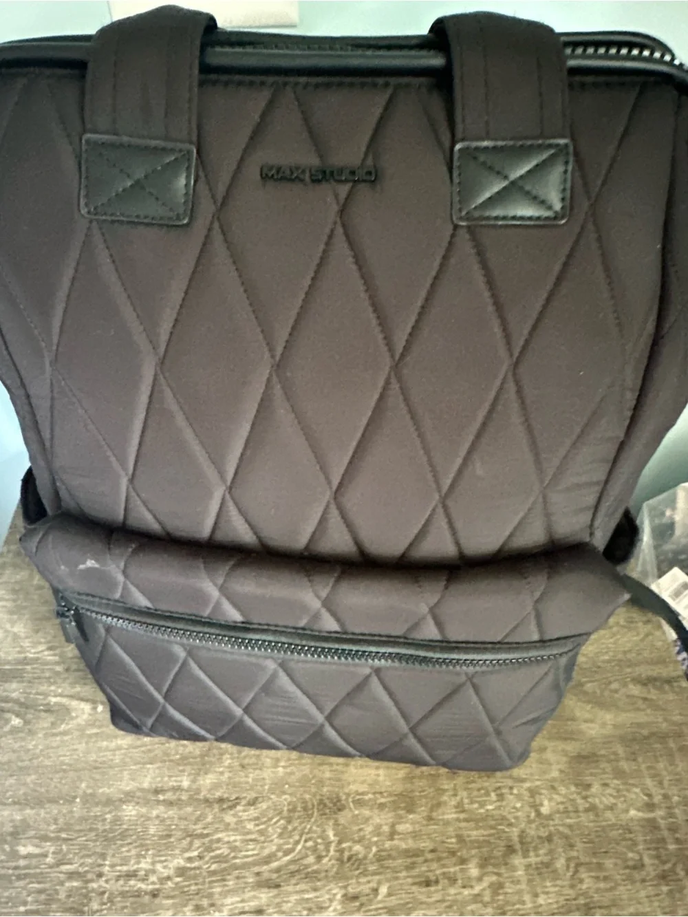 Max Studio Quilted Dark Brown Men's Backpack